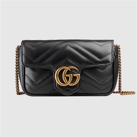 gucci super mini bijenkorf|GUCCI GG super mini embossed leather shoulder bag .